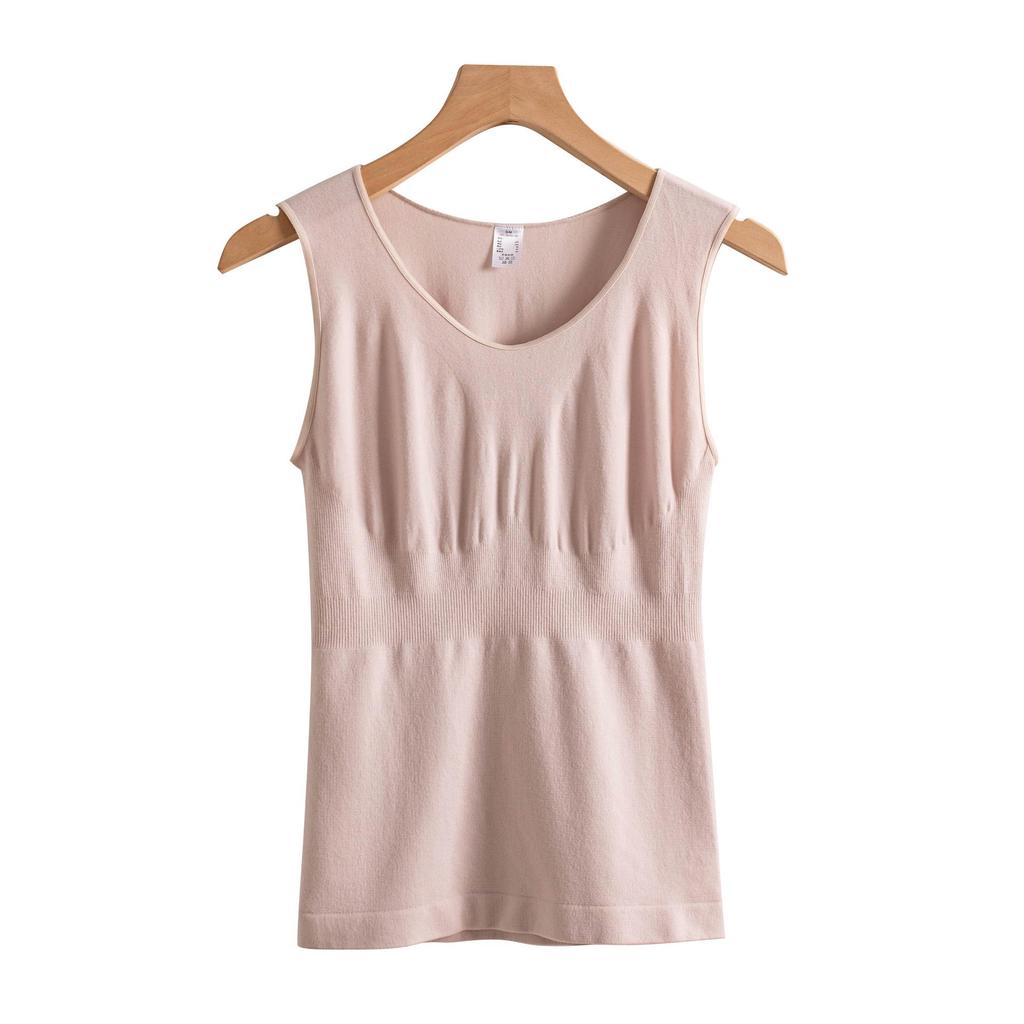Silk Cashmere Blend Seamless Sleeveless Vest - Skin-Friendly, High-Elastic, Warm, with Beautiful Back Design