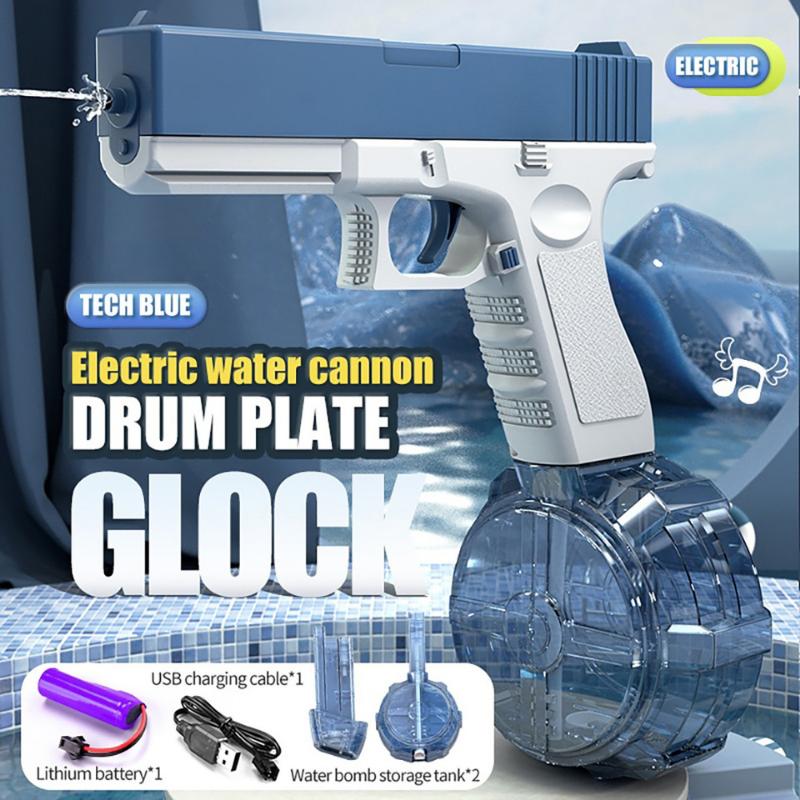 Summer Pool Electric Water Gun Rechargeable Automatic & Manual Spray Gun Capacity Range Up To 32 FT Range for Adults & Kids