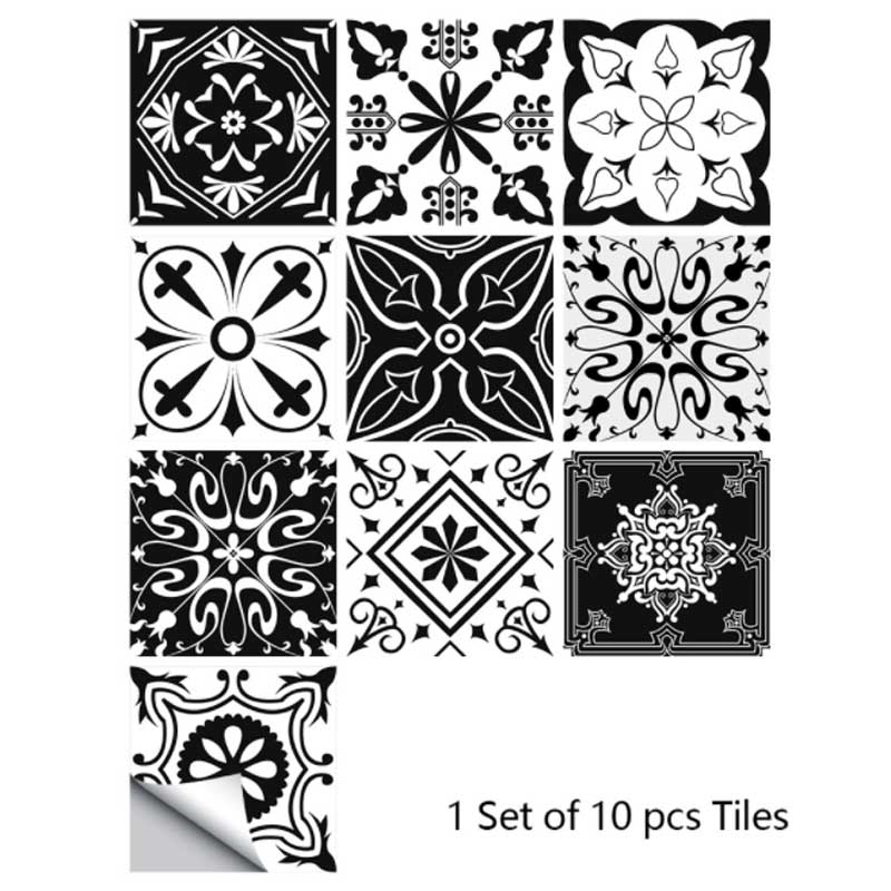 10 Pieces Frosted Matte Film Tile Stickers Kitchen Bathroom Decorative Wall Stickers Waterproof Oil Resistant Wall Stickers