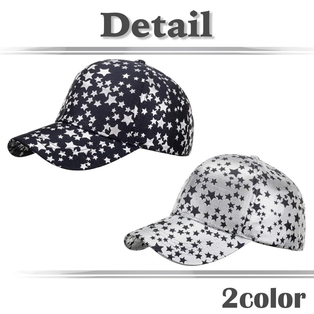 Cap with star CA694 [White Fang] pattern, sports, running, outdoor, women, men, (black)