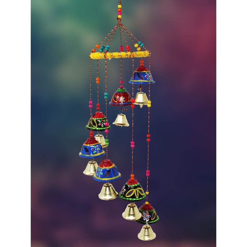 Plastic  Door/Wall Hanging Decorative Showpiece/Wall Hanging/Home Decor/Home Furnishingt (J Bells Pack Of 1, Multicolor), Multi Color