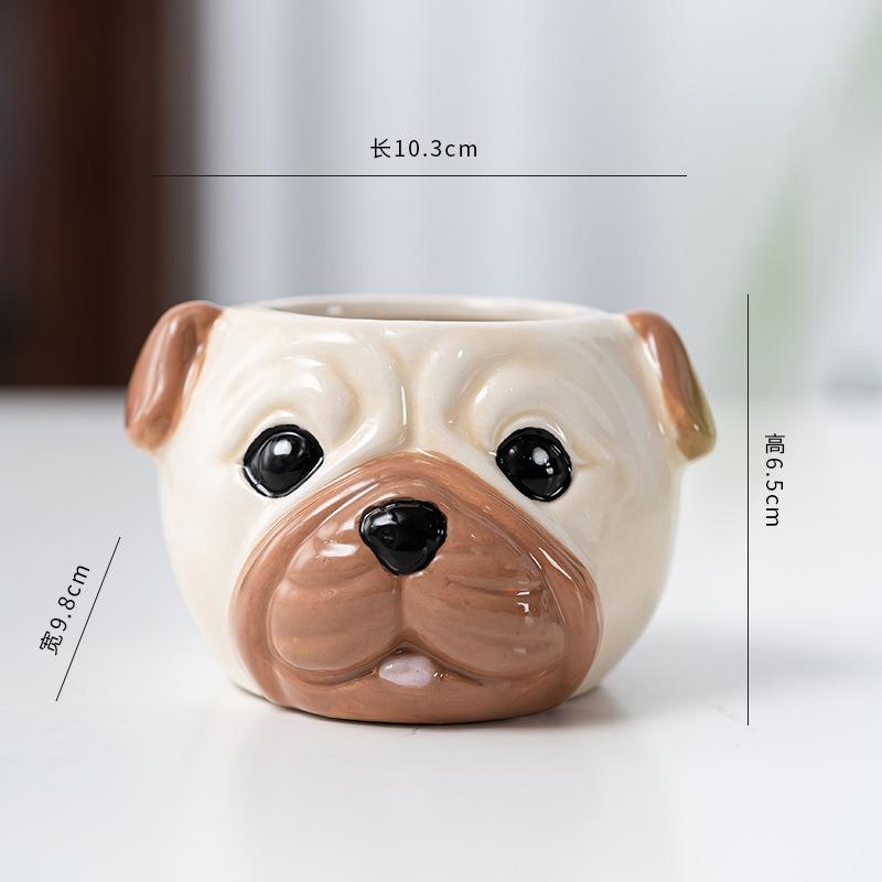 Flower Pot Ceramic Cartoon Animal Flower Pot Cute Dog Series Cartoon Succulent Flower Pot Home Gardening Pot Plant