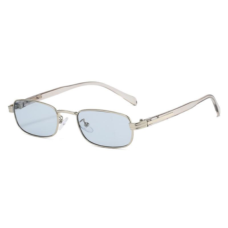 

Modern Metal Square Sunglasses For Men And Women Uv400 Antiuv Sun Glasses SilverFrameLightGrayLens