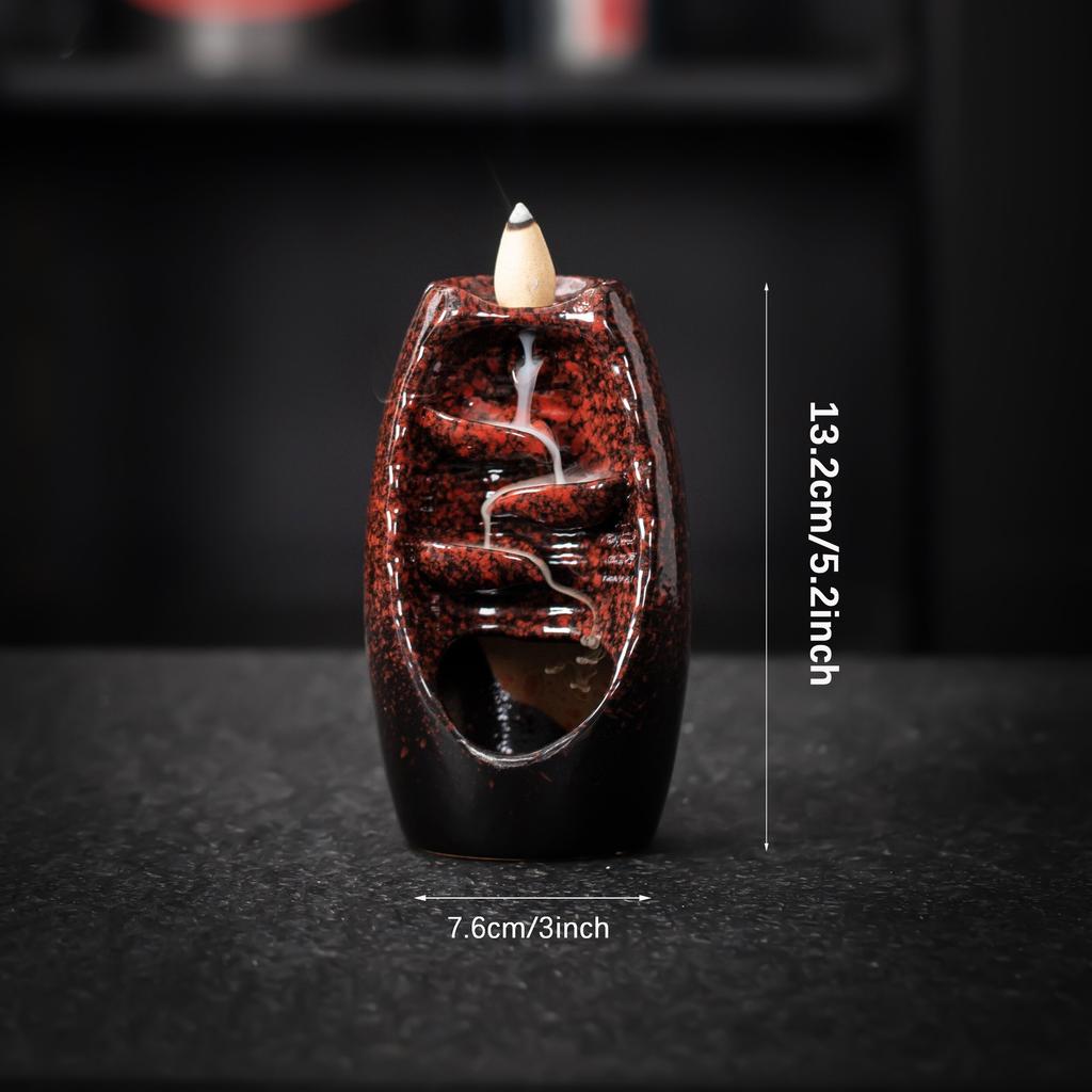 1pc Waterfall Ceramic Incense Holder for Aromatherapy and Home Decor