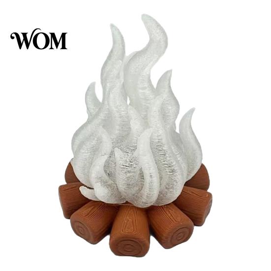 Exquisite Hand Carved Ornaments 3D Printed Glow in The Dark Campfire Ornament, Centerpiece, Firewood Lamp, Versatile Tabletop Ornament Decor Creative