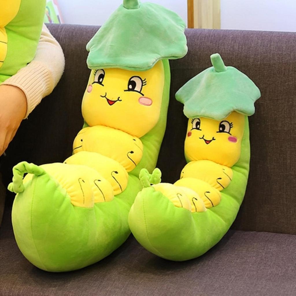 Cute Caterpillar Plush Hug Pillow Stuffed Animal Toy Decorative Pillows for Bedroom, Living Room