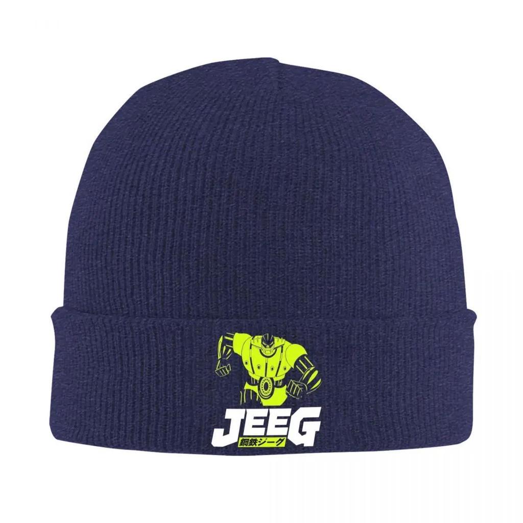 Mecha Anime Koutetsu Steel Jeeg Robot Knitted Hat for Women Men Beanies Autumn Winter Hats Mazinger Z Crochet Melon Cap