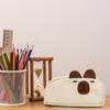 Trousse à crayons Dessin animé Pochette à stylos Chat brodé 3D Capybara Porte-stylo Grande capacité Organisateur de papeterie scolaire pour Enfants Adolescents Étudiants
