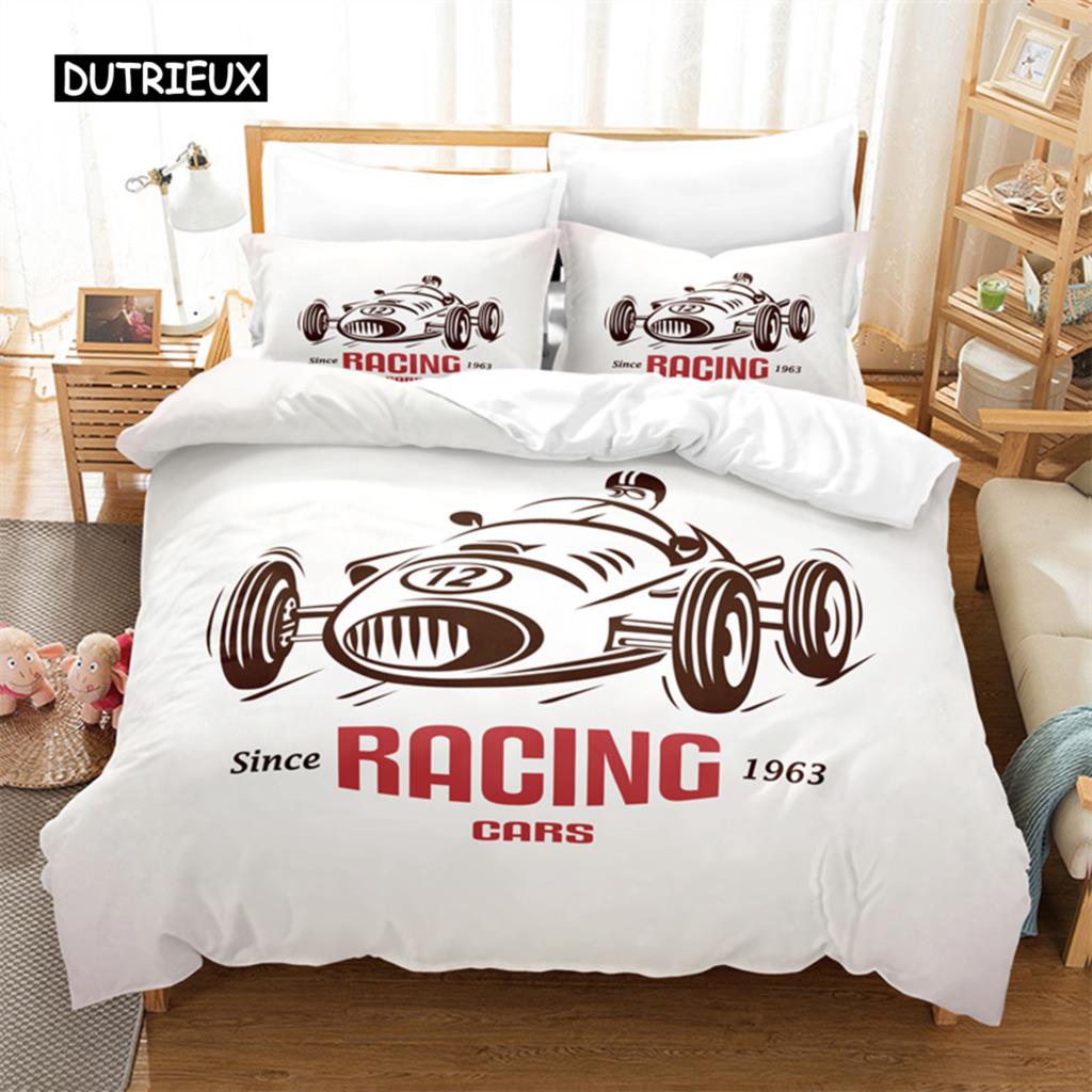 

Cartoon Sports Car Bedding Set Duvet Cover Set 3d Bedding Digital Printing Bed Linen Queen Size Bedding Set Fashion Design EU single(135x200cm)