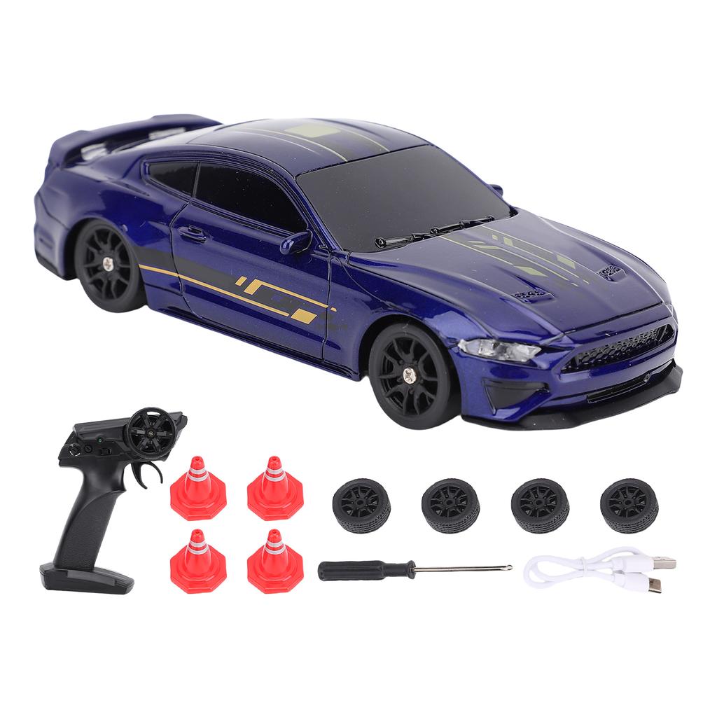 1:43 RC Drift Car, 2.4GHz Remote Control Drift Racing Car, High Speed 4WD Electric Toy Car with LED Lights for Kids and