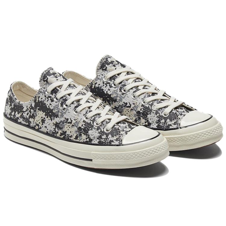Converse 1970s All Star Chuck 70 Pixel Print Low Top Sneakers Unisex Sneakers Black White Camouflage 170382C