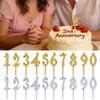 Reusable Number Birthday Candle Holder Set Adjustable Candles Stand Silver Cake Topper Decorations Party Cakes Accessories