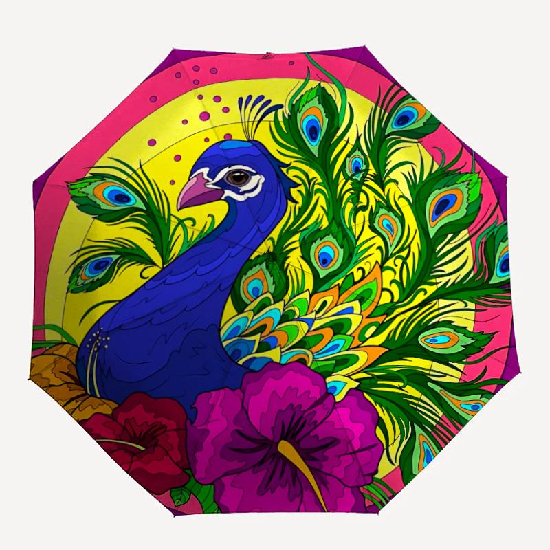 

1PC Peacock Design Automatic Open/close, All-Season Portable Folding Umbrella for Women & Men yy250919145