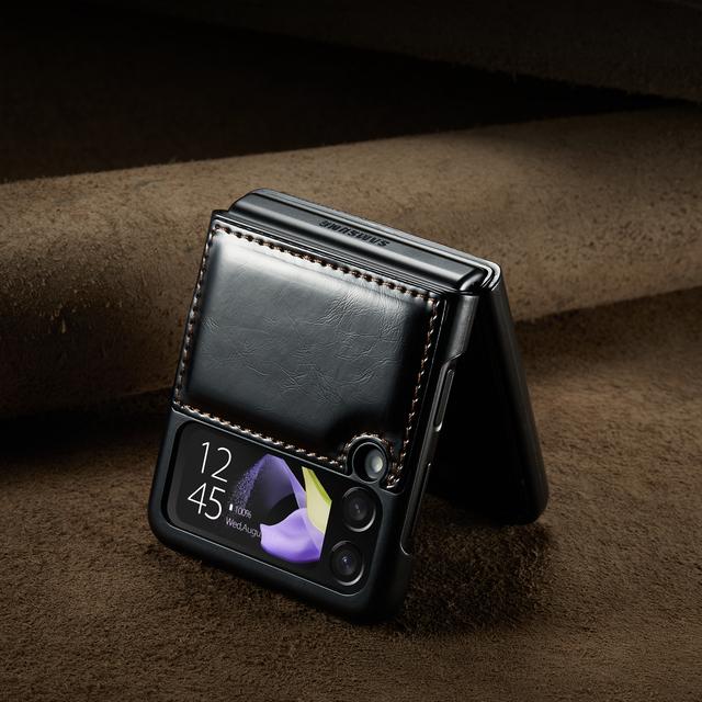 

Роскошный легкий кожаный защитный чехол для Samsung Galaxy Z Flip4 Flip 3 Zflip4 5g Flip 4 Flip3, защитные чехлы для телефонов с защитой от падения for Samsung z Flip 4 чёрный