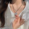 Y2K Accessories Fashion Peach Heart Water Drop Pendant Necklace New Pink Crystal Egirl Sweet Cool Clavicle Chain Aesthetic Jewelry