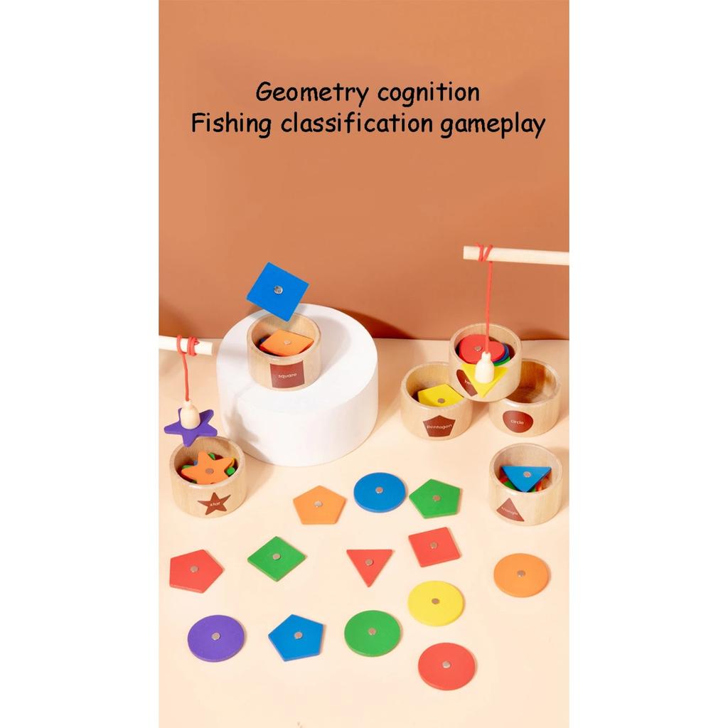 Magnetic Sorting Shape Color Matching Montessori Toy Sensory Game Geometric Cognition Wooden Board Game Children Education Toys