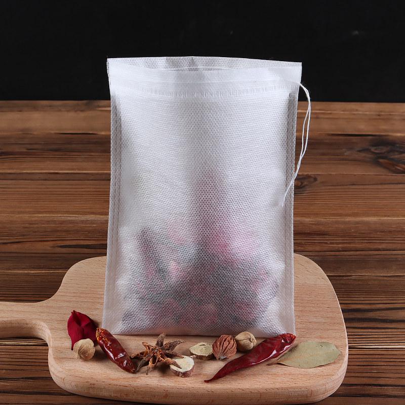 Disposable Non-Woven Drawstring Tea Bags & Herb Filter Pouches
