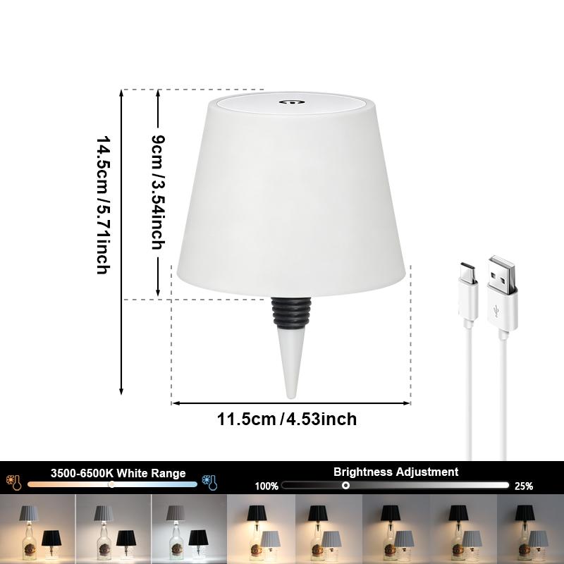 

LED Bottle Table Lamp 3 Color Charging Touch Control of 3 Colors Dimming LED Table Lamp Decoration Lamp For Bar Restaurant белый