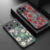 Translucent Matte Magnetic Case For iPhone 17 16 15 Pro 14 13 Pro Max 16e 17e For Magsafe Cartoon Flower Hard PC Phone Cover