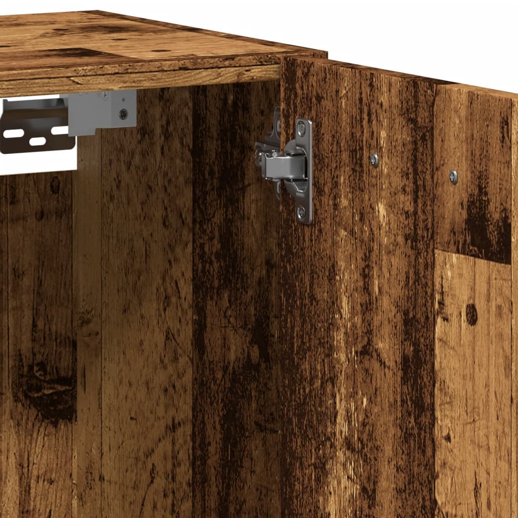 Bathroom Wall Cabinet Reclaimed Wood Look 30x30x80 cm Engineered Wood