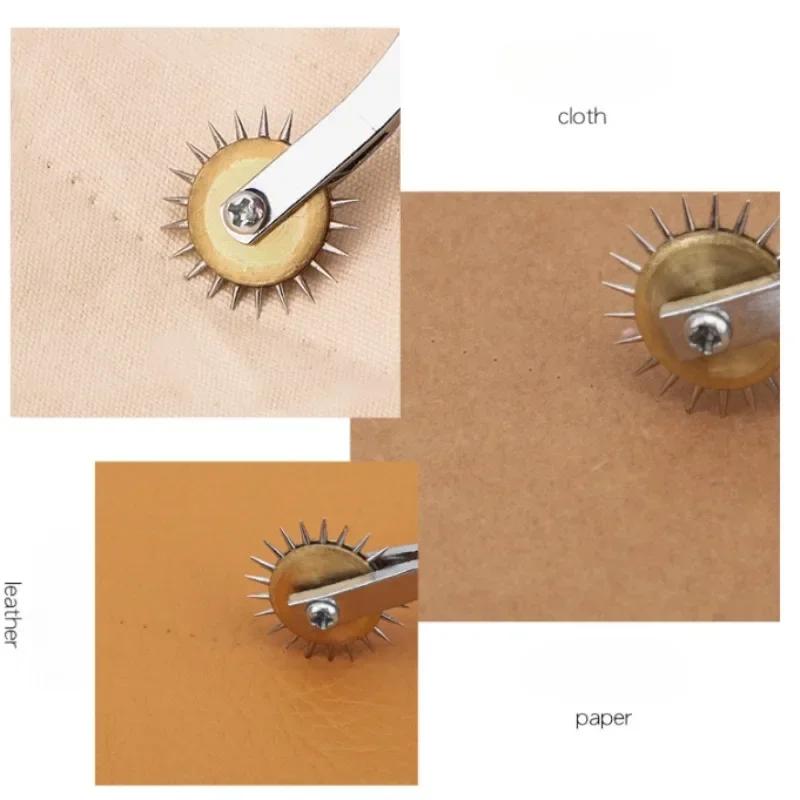3Mm/2Mm Leather Needle Point Tracing Wheel With Wooden Handle For Arts And Leather Crafts Professional Stitch Marking Spacer