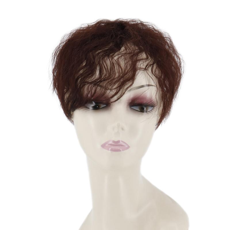 Women Short Curly Hair Extensions Wig Clip On The Top of The Head Cover White Hair Natural Color Black Brown Blond Daily Use