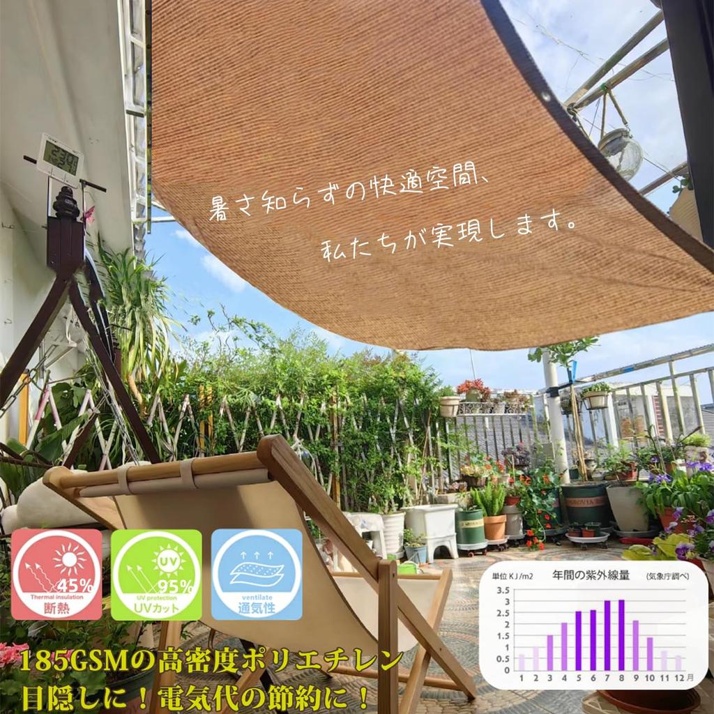 Sunshade for Sunshade Heat Blocks of UV UV Outdoor Mesh Privacy Heat Garden Balcony, Sheet, Protection, 95% Rays, Protection, 1m, 2m, 3m, Large,