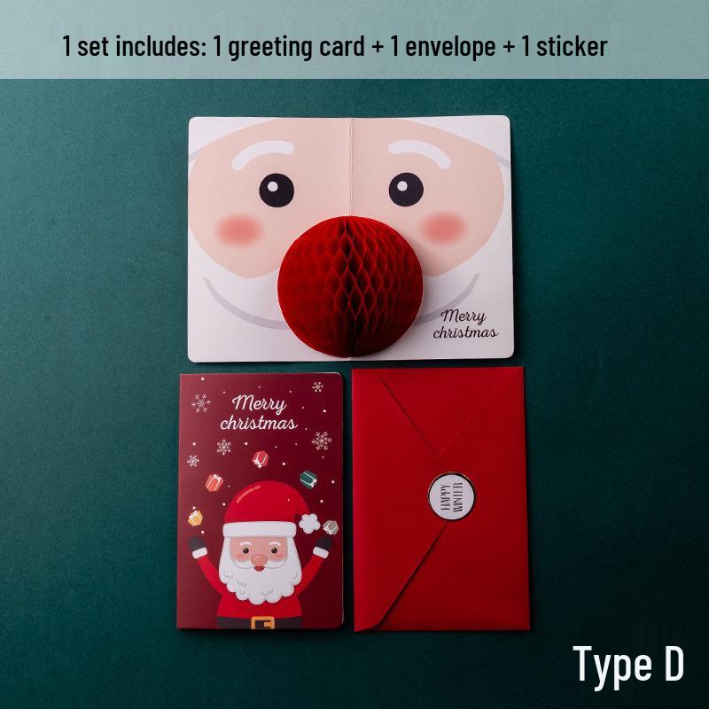 2024 Cartoon Christmas 3D Pop-up Greeting & Thank You Cards - Stylish Holiday Blessings