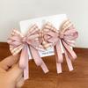 2pcs/set New Cute Plaid Ribbon Bowknot Hair Clips for Baby Girls Handmade Bows Hairpin Barrettes Headwear Kids Hair Accessories
