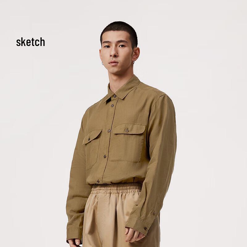 CROQUIS Men's Loose Fit Linen Shirt