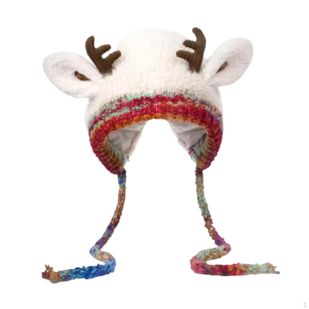 Christmas Deer Storage Hat for Adults,Reindeer Beanie