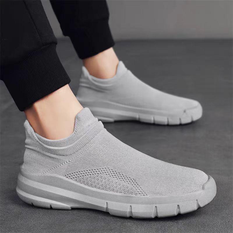 

Мужские кроссовки для бега, прогулочные кроссовки, теннисные спортивные кроссовки без шнуровки, легкие, удобные, дышащие, повседневные кроссовки с сеткой для бега для мужчин 44