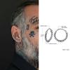 Pendientes de Aro Pequeños Huggie, Pendientes de Aro Gruesos Vikingos, Pendientes de Aro para Hombre, Acero Inoxidable Forma Redonda Círculo Joyería Retro para Hombre