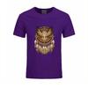 Hip Hop Cotton T Shirts For Mens Discount Beadwork Great Horned Owl Mandala T