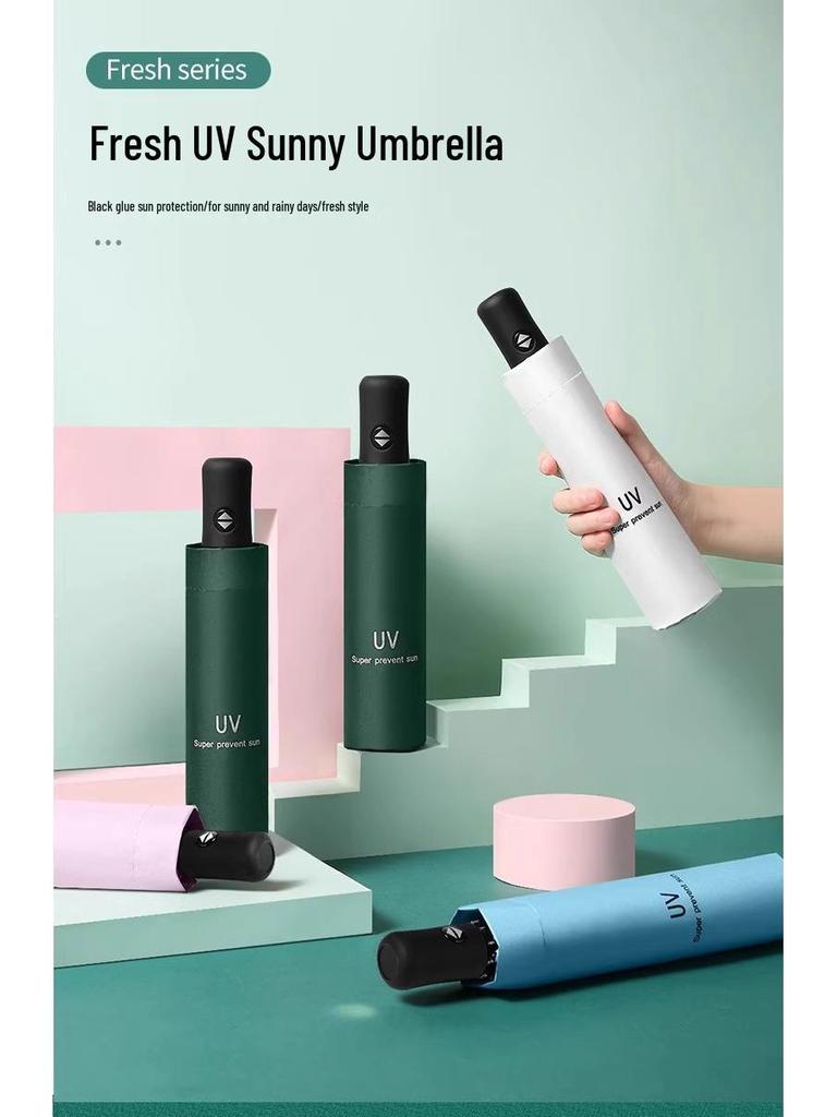 Guarda-chuva dobrável compacto anti-UV - Leve, portátil, proteção unissex contra sol e chuva