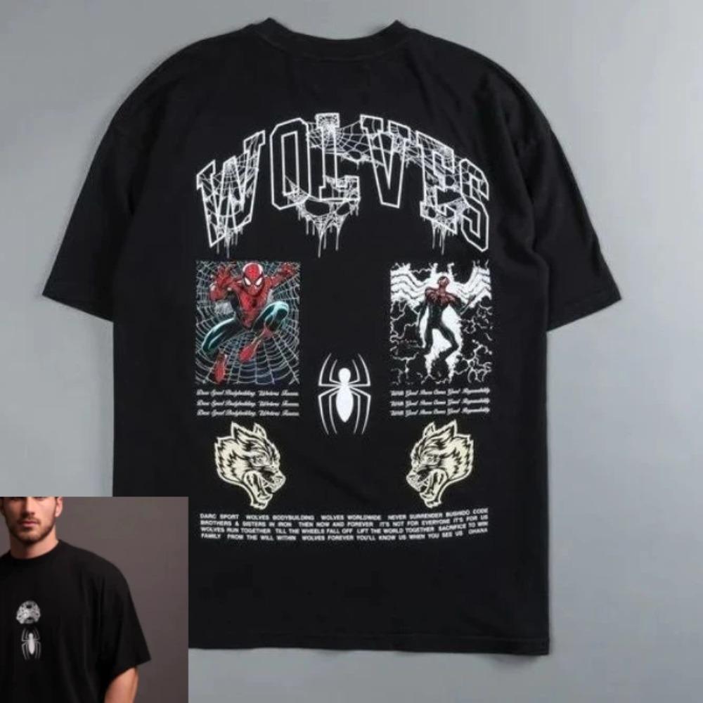 DARCSPORT Wolf Head T-shirt Summer City Fitness Training Sports Loose Casual Crewneck Men's T-shirt Couples Pure