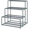 4-Tier Plant Stand, 110 cm High Flower Stand with 24 Clips, Plant Shelf Made of Steel Dark Green
