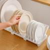Space Saving Storage Artifact Kitchen Dish Rack Drawer-style Adjustable Separated Drainage Shelf Dual-purpose Bowl and Plate Holder