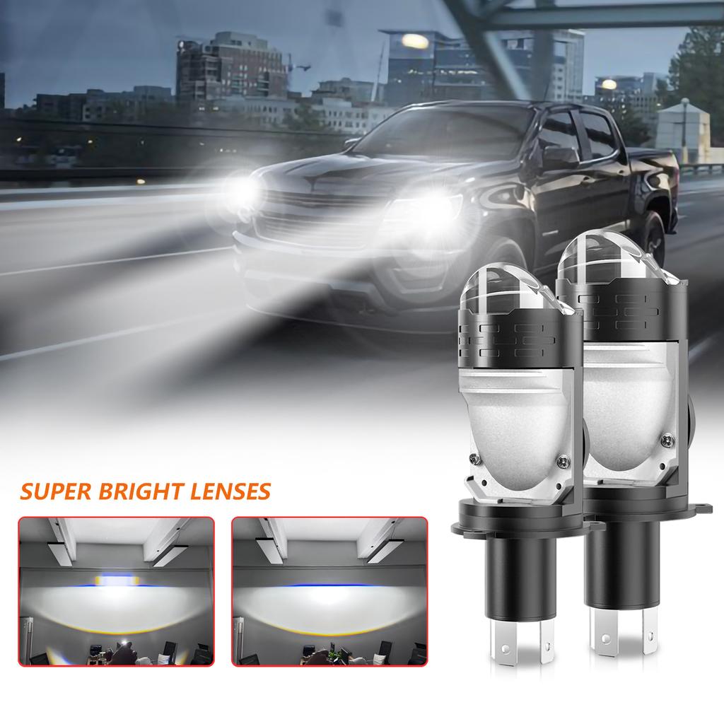 N6 2Pcs H4 LED Headlight Bulb High Brightness Double Copper Tube Car Headlamp 30W 6000K 3000LM
