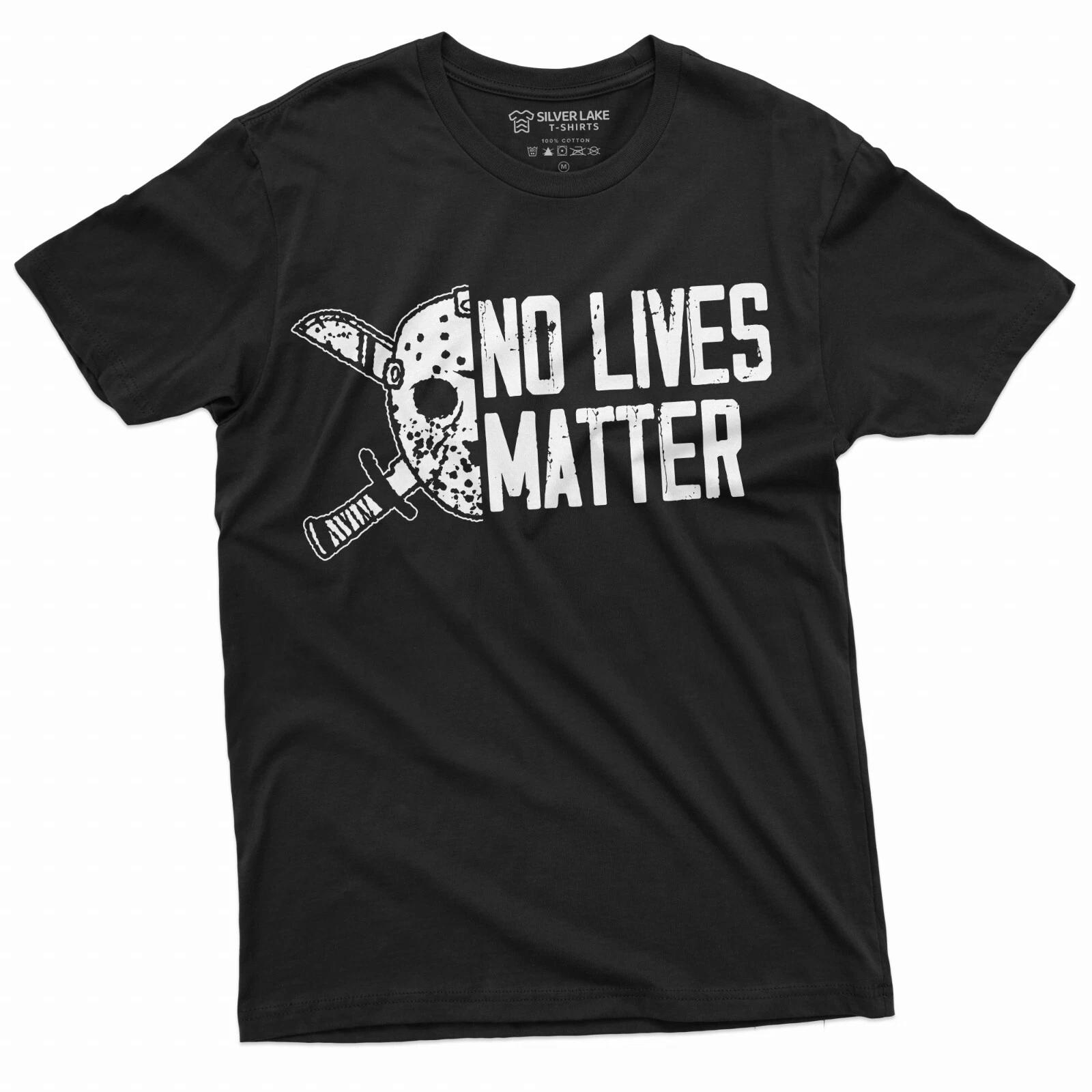 Mens Halloween Funny T-shirt Jason no lives matter Costume Tee Halloween Gifts XL