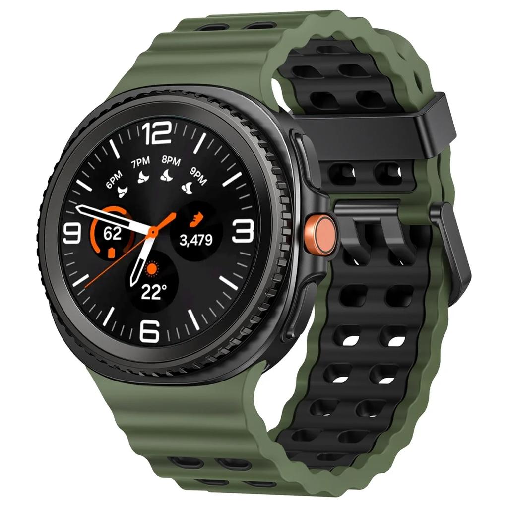 Two-Tone Silicone Strap for Samsung Galaxy Watch 8/8 Classic Sport Breathable Wristband For Galaxy Watch 8 40/44mm Silicone Band