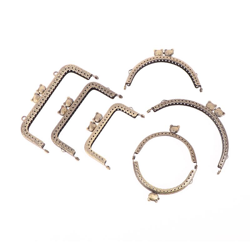 1 pièce 8,5/10,5/12,5 cm Tête de chat Métal Cadre de sac à main Poignée Pour Pochette Sac à main Fabrication Fermoir Verrouillage Sacs Accessoires