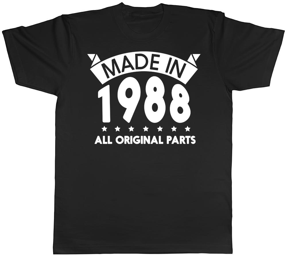 Made in 1988 All Original Parts Birthday Mens Short Sleeve T-Shirt L