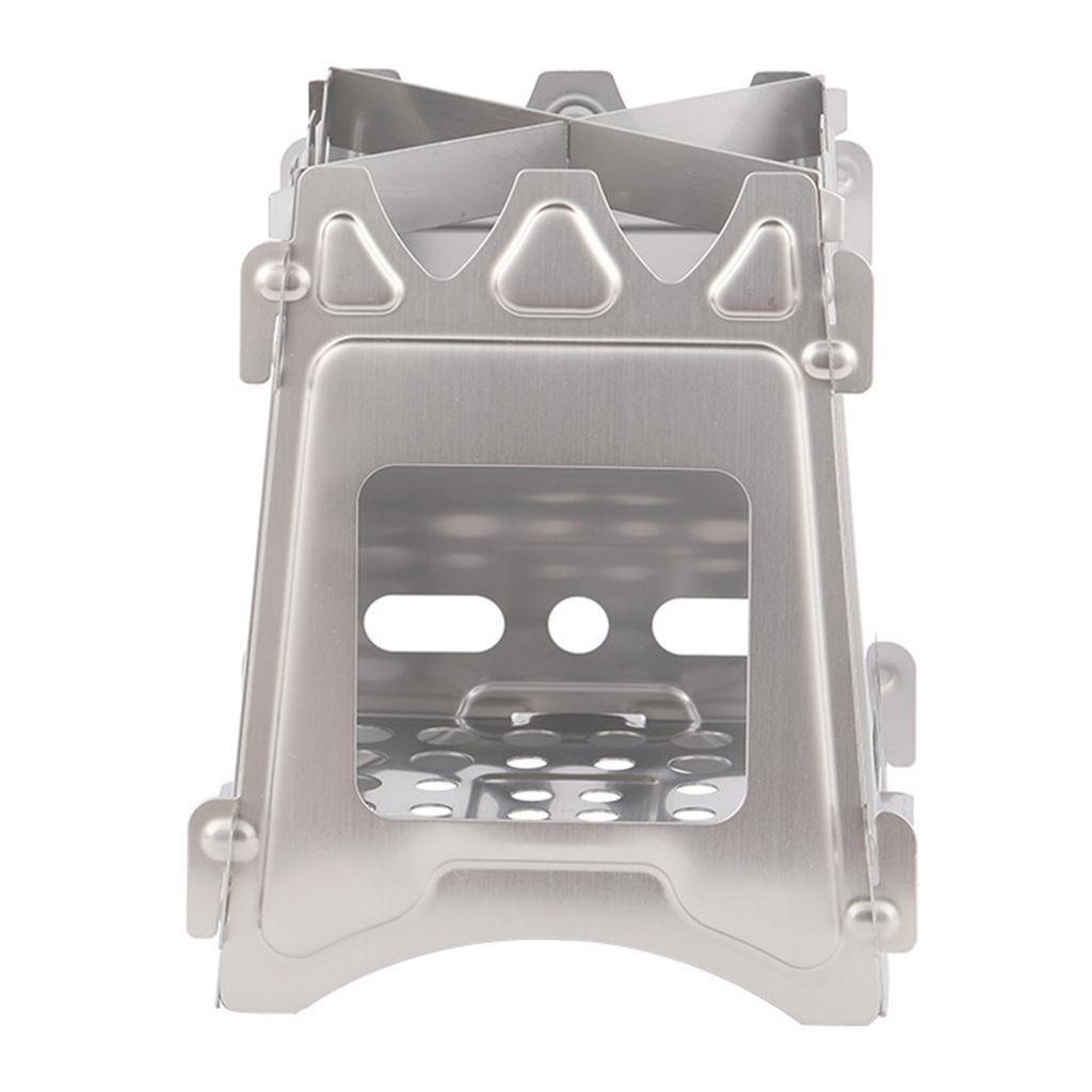 Camping Stove 304 Stainless Steel Folding Backpacking Burning Stove Portable Lightweight Pocket