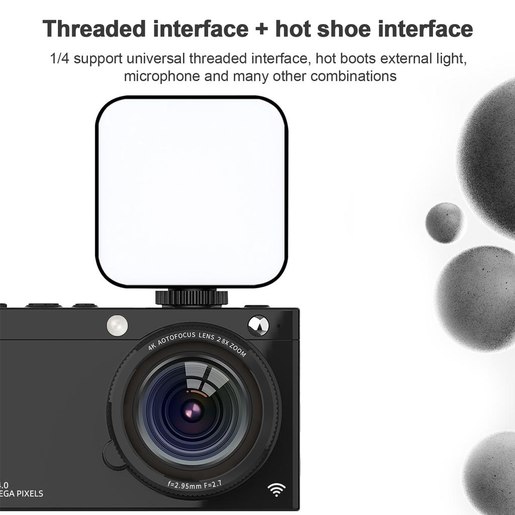 Portable 4K CCD Digital Camera WiFi Digital Video Camera 64MP 2.83 Inch Screen Manual/Auto   28X Digital Zoom Built In Flash 80 Filter Effects Bir
