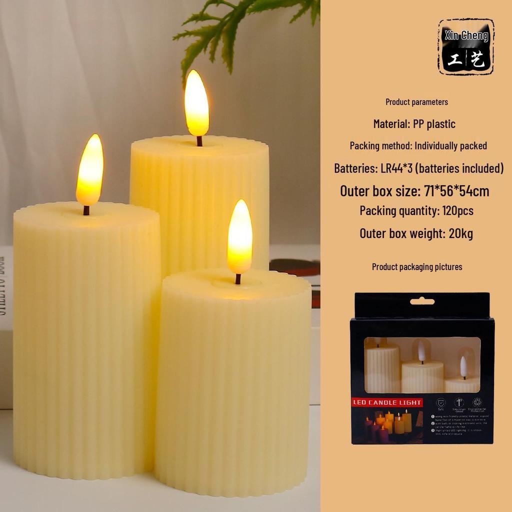 LED Cylinder Candle for Photography Props & Indoor Decor Gifts