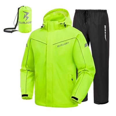 Burjosy Rain Suit and with Storage Perfect for Rainy Season Activities Like and Camping Men's Set, Waterproof, Windproof, Reflective, Breathable,