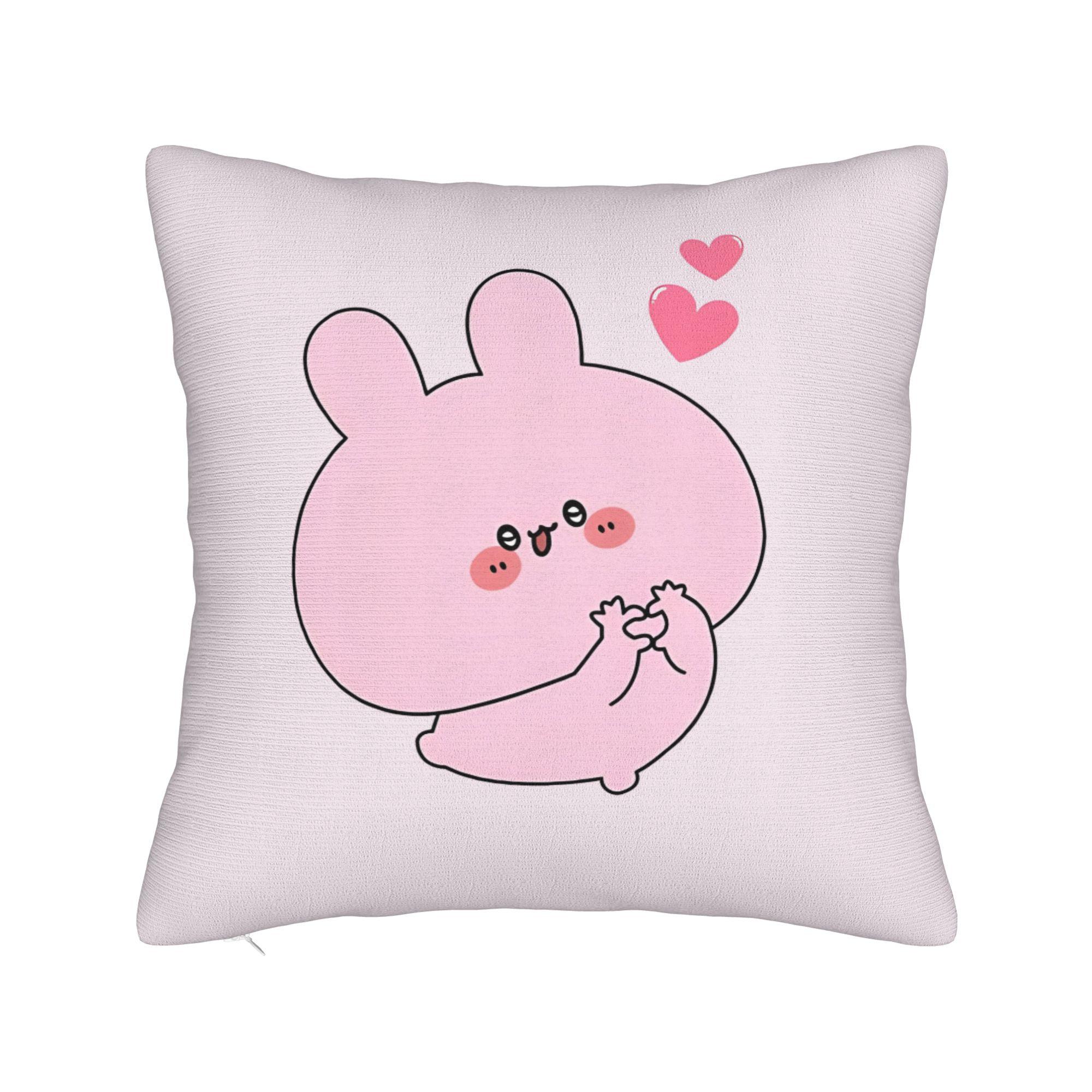 

Asamimichaan Asleep Cartoon Square Pillowcases Sofa Kawaii Asamimi Cushion Case Funny Home Decoration Throw Pillow Case 45x45cm 18x18in