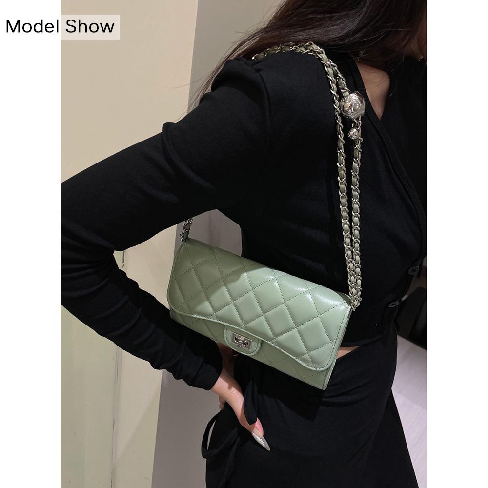 Diamond Quilted Small Shoulder Bag Genuine Leather Women Handbags Braided Chains Turnlock Crossbody Bags With Ball Cowhide Clutch Bag Without Logo