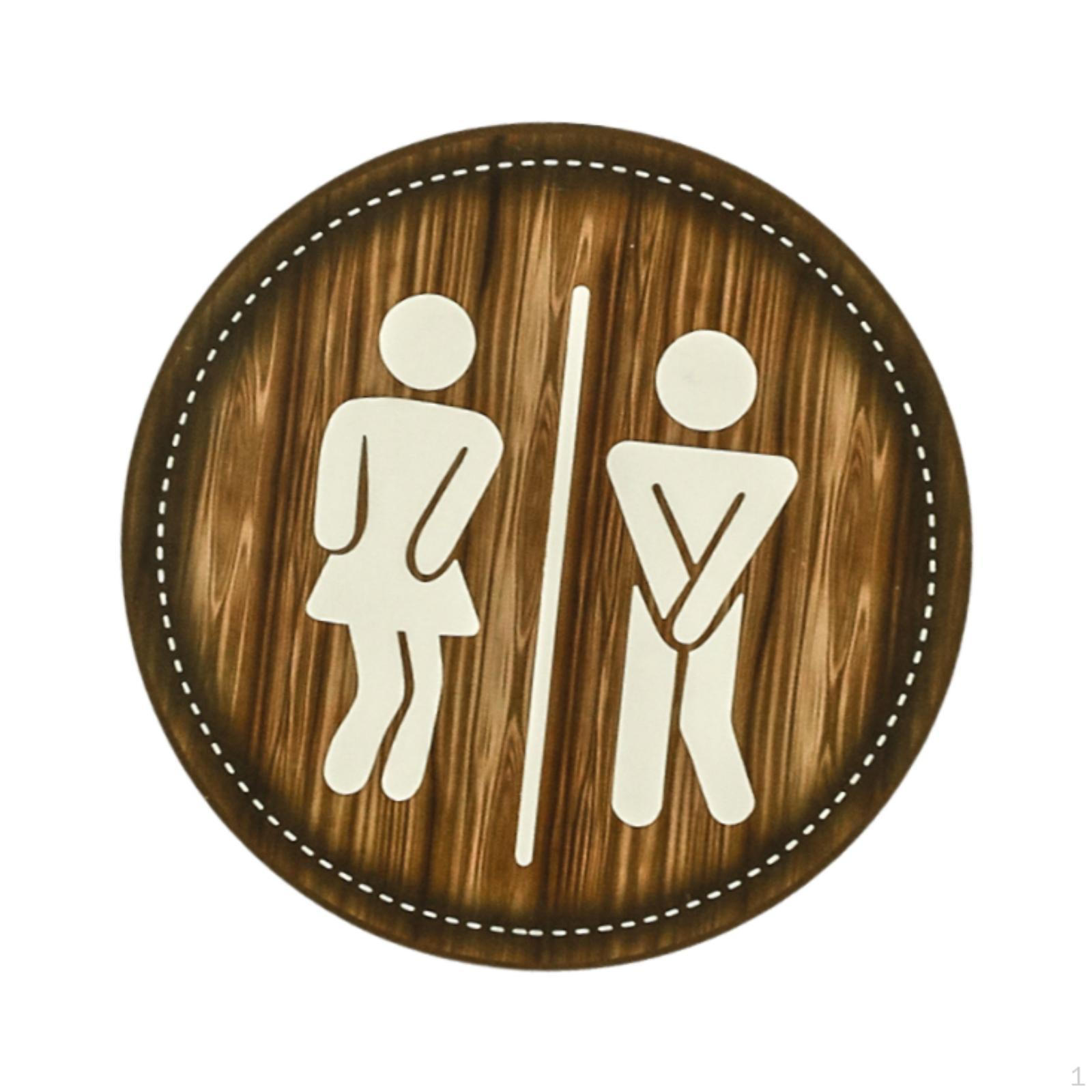 

Wooden Bathroom Sign Restroom Funny Plaque Men s and Women s Toilet Signs for Door Office
